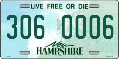 NH license plate 3060006
