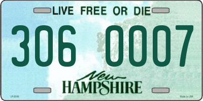 NH license plate 3060007