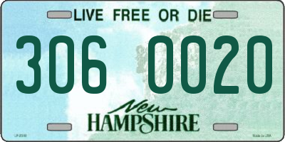 NH license plate 3060020