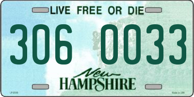 NH license plate 3060033