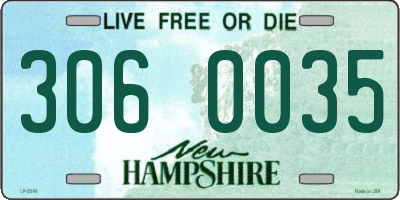 NH license plate 3060035