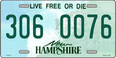 NH license plate 3060076