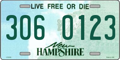 NH license plate 3060123