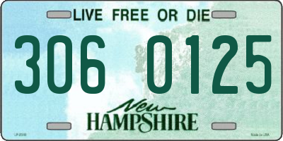 NH license plate 3060125
