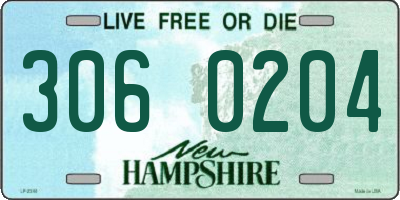 NH license plate 3060204
