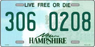 NH license plate 3060208