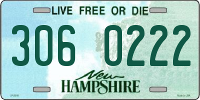 NH license plate 3060222
