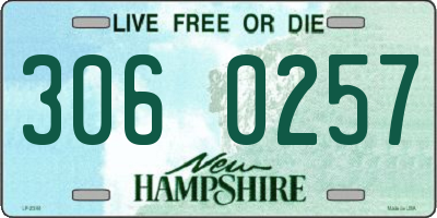 NH license plate 3060257