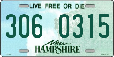 NH license plate 3060315