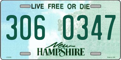 NH license plate 3060347