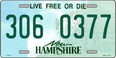 NH license plate 3060377