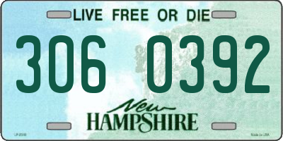 NH license plate 3060392