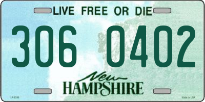 NH license plate 3060402