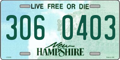 NH license plate 3060403