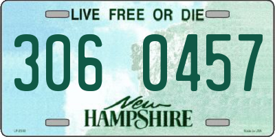 NH license plate 3060457