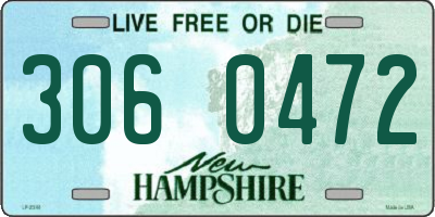 NH license plate 3060472