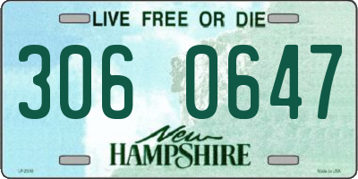 NH license plate 3060647