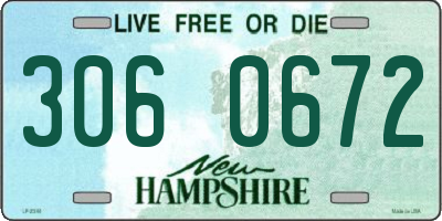 NH license plate 3060672
