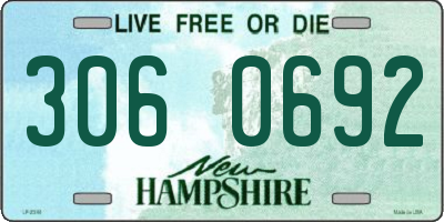 NH license plate 3060692
