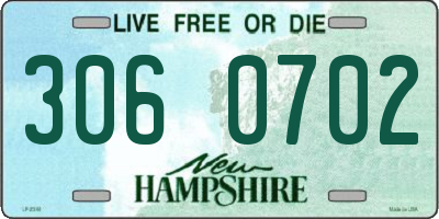 NH license plate 3060702