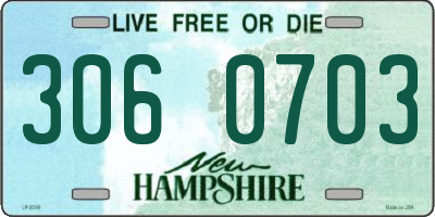 NH license plate 3060703