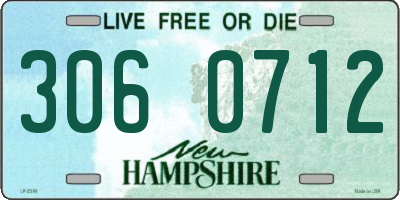 NH license plate 3060712