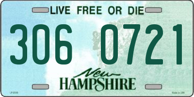 NH license plate 3060721