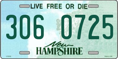 NH license plate 3060725