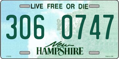 NH license plate 3060747