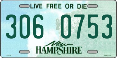 NH license plate 3060753