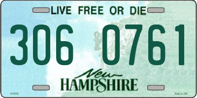 NH license plate 3060761