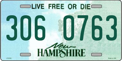 NH license plate 3060763