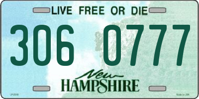 NH license plate 3060777