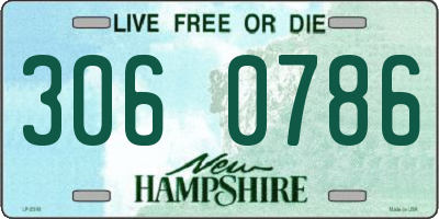 NH license plate 3060786