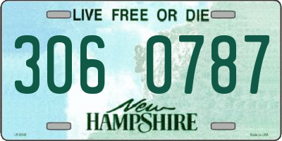 NH license plate 3060787