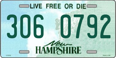 NH license plate 3060792