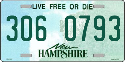 NH license plate 3060793