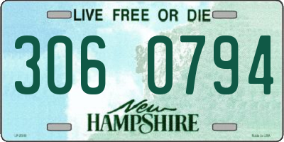NH license plate 3060794