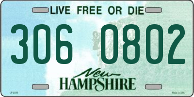 NH license plate 3060802