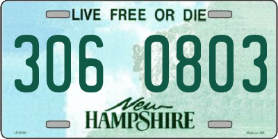NH license plate 3060803