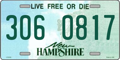 NH license plate 3060817