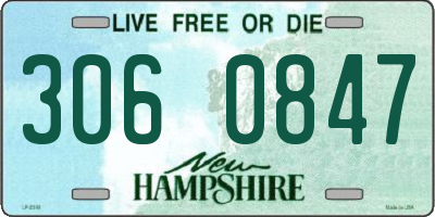 NH license plate 3060847