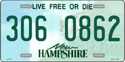 NH license plate 3060862