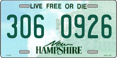 NH license plate 3060926