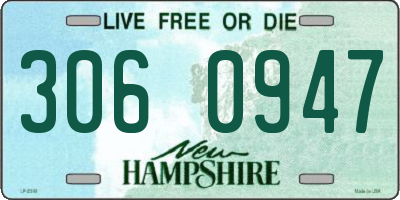 NH license plate 3060947