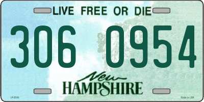 NH license plate 3060954
