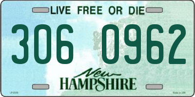 NH license plate 3060962