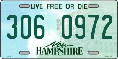 NH license plate 3060972