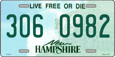 NH license plate 3060982