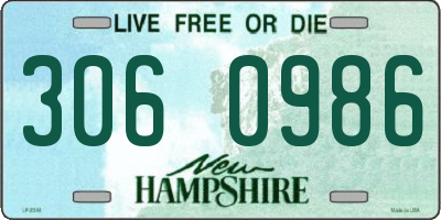 NH license plate 3060986